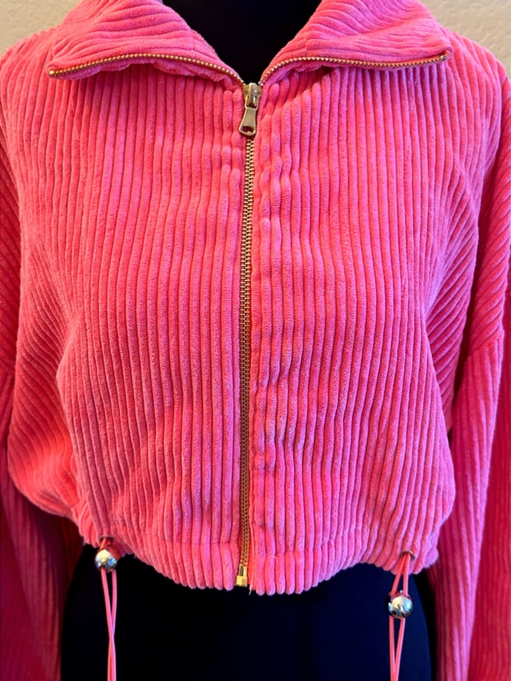 bella bliss Pink Corduroy Zip Bomber Jacket - Picture 3 of 10